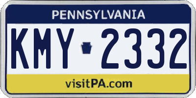 PA license plate KMY2332