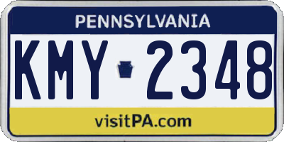 PA license plate KMY2348