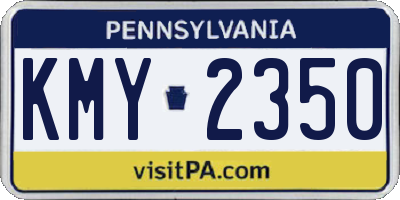 PA license plate KMY2350
