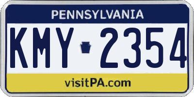 PA license plate KMY2354