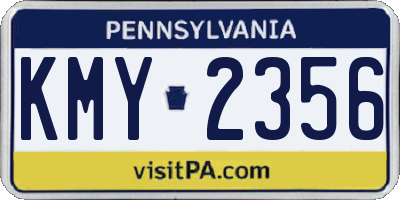 PA license plate KMY2356