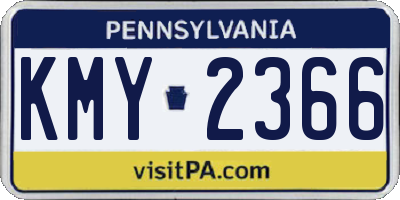 PA license plate KMY2366