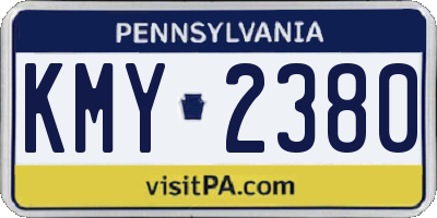 PA license plate KMY2380