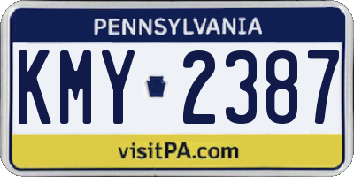 PA license plate KMY2387