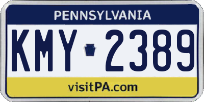 PA license plate KMY2389