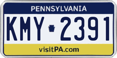 PA license plate KMY2391