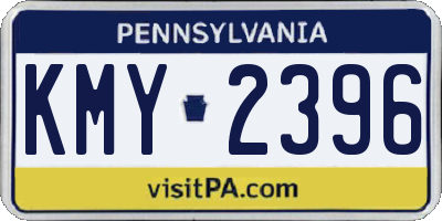 PA license plate KMY2396