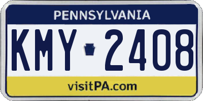 PA license plate KMY2408