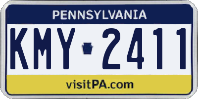 PA license plate KMY2411