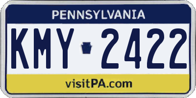 PA license plate KMY2422