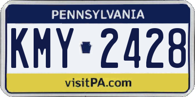 PA license plate KMY2428