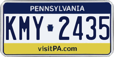 PA license plate KMY2435
