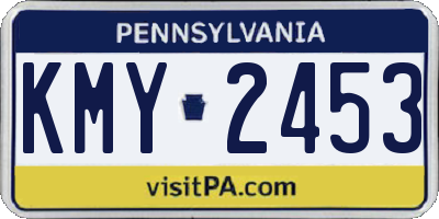 PA license plate KMY2453