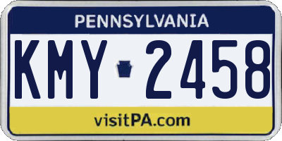 PA license plate KMY2458
