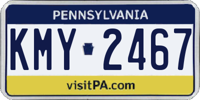 PA license plate KMY2467