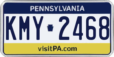 PA license plate KMY2468