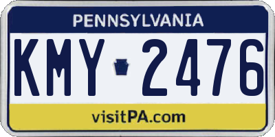 PA license plate KMY2476