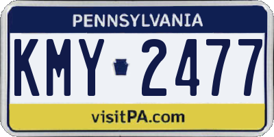 PA license plate KMY2477