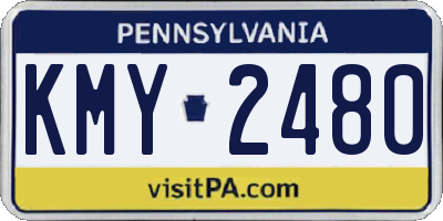 PA license plate KMY2480