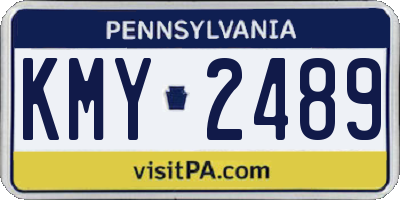 PA license plate KMY2489