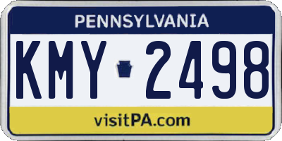 PA license plate KMY2498