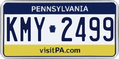 PA license plate KMY2499