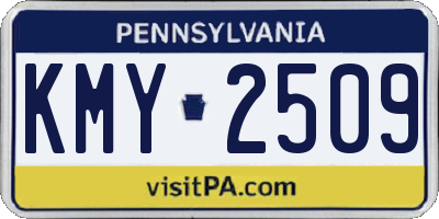 PA license plate KMY2509