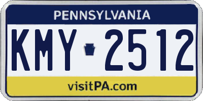 PA license plate KMY2512