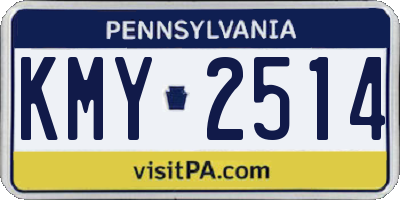 PA license plate KMY2514