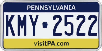 PA license plate KMY2522