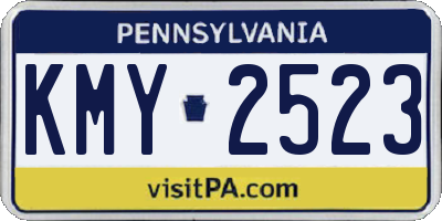 PA license plate KMY2523