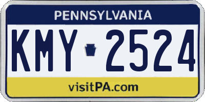 PA license plate KMY2524