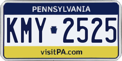 PA license plate KMY2525