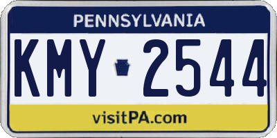 PA license plate KMY2544
