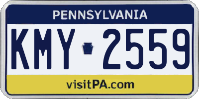 PA license plate KMY2559