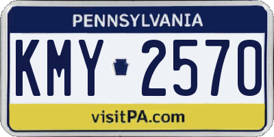 PA license plate KMY2570