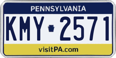 PA license plate KMY2571