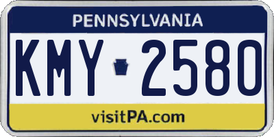 PA license plate KMY2580