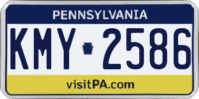PA license plate KMY2586