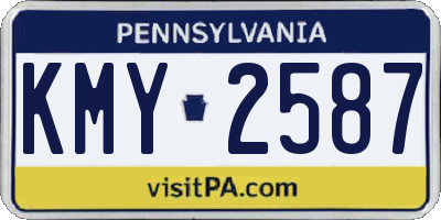 PA license plate KMY2587