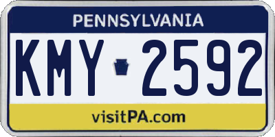 PA license plate KMY2592