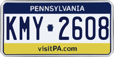 PA license plate KMY2608