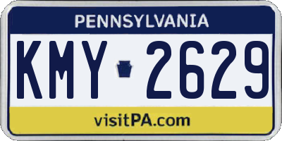 PA license plate KMY2629