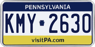 PA license plate KMY2630