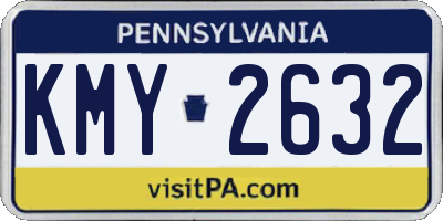 PA license plate KMY2632
