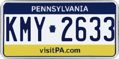 PA license plate KMY2633