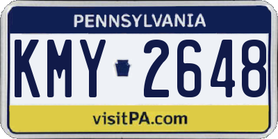 PA license plate KMY2648