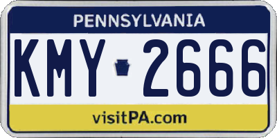 PA license plate KMY2666