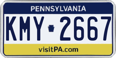PA license plate KMY2667