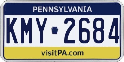 PA license plate KMY2684